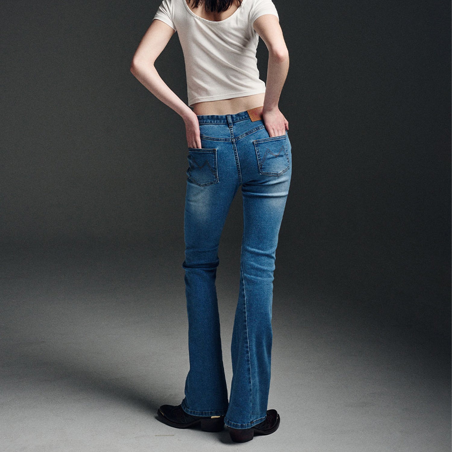 Denim Boots Cut Mid Rise Pants – FRUITION