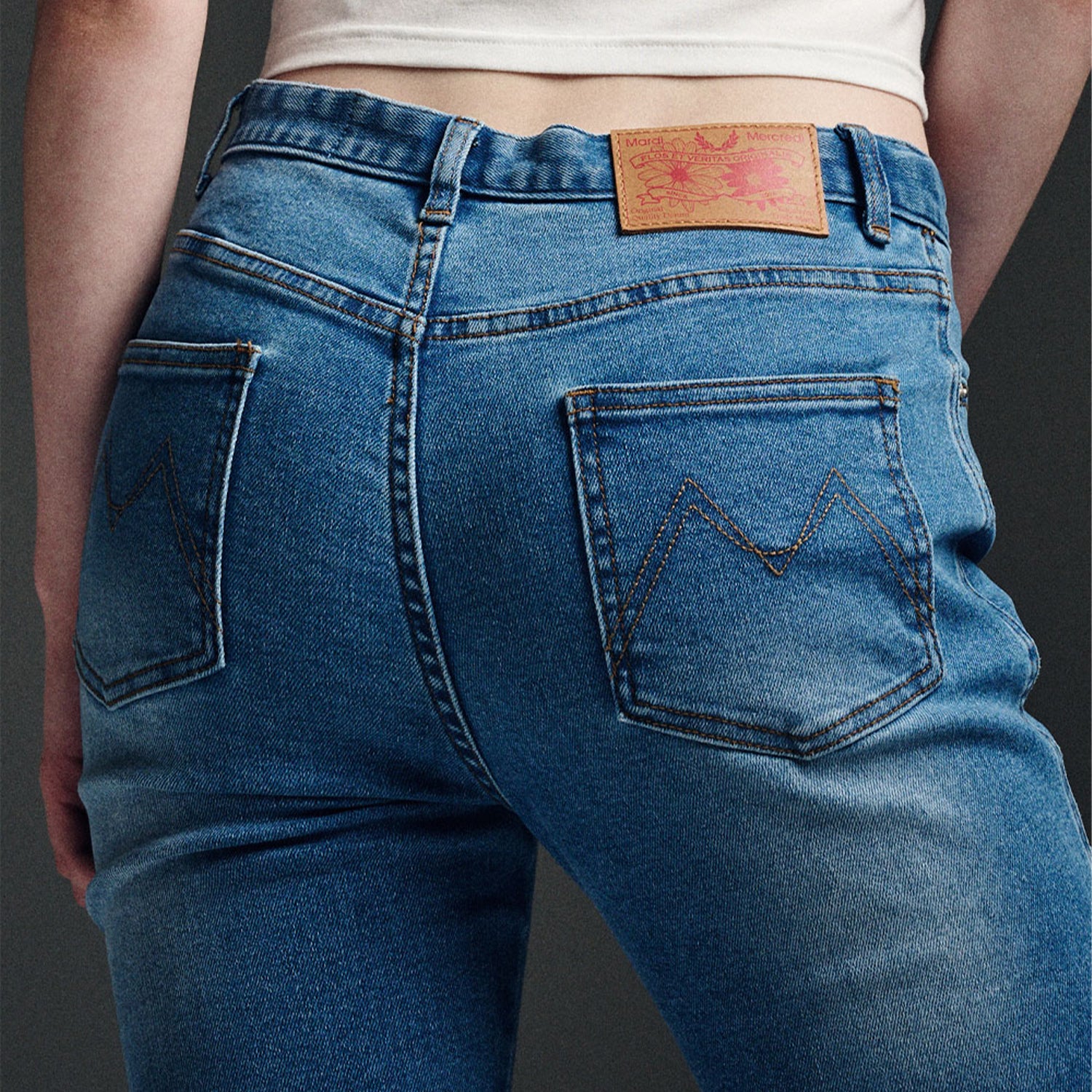 パンツ DENIM BOOTS CUT MID RISE PANTS_BLUE Denim Boots Cut Mid Rise Pants – FRUITION