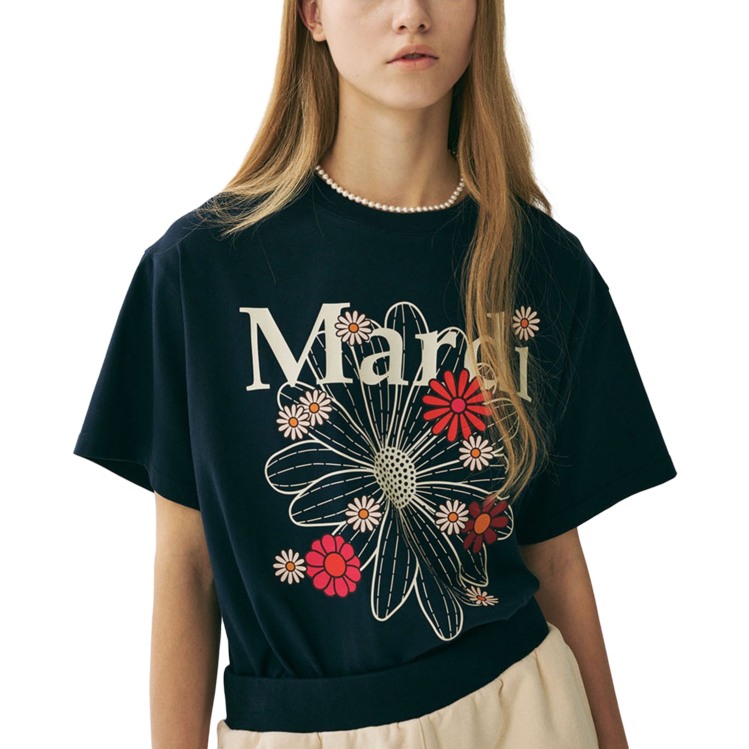 ●Mardi Mercredi●TSHIRT FLOWERMARDI BLOSSOM_NAVY IVORY TSHIRT FLOWERMARDI BLOSSOM_NAVY IVORY - MARDI MERCREDI