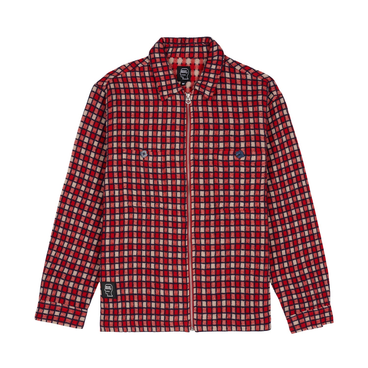 Zip-Up Checked Flannel Shirt main image 0
